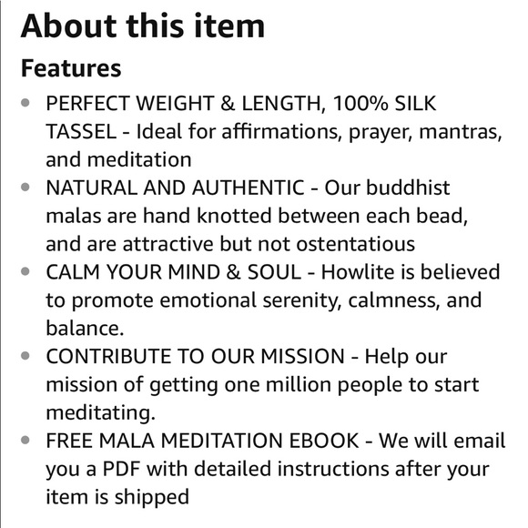 CALMING NATURAL STONE 100% AUTHENTIC MALAS BEADS - Picture 6 of 6